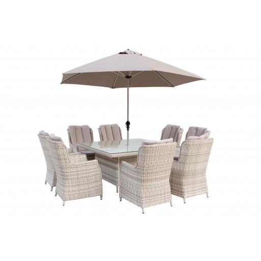Melbourne Mixed Weave Dining Set with 8 Chairs, 1.5m Square Table, 3m Parasol & 20kg Base2.jpg
