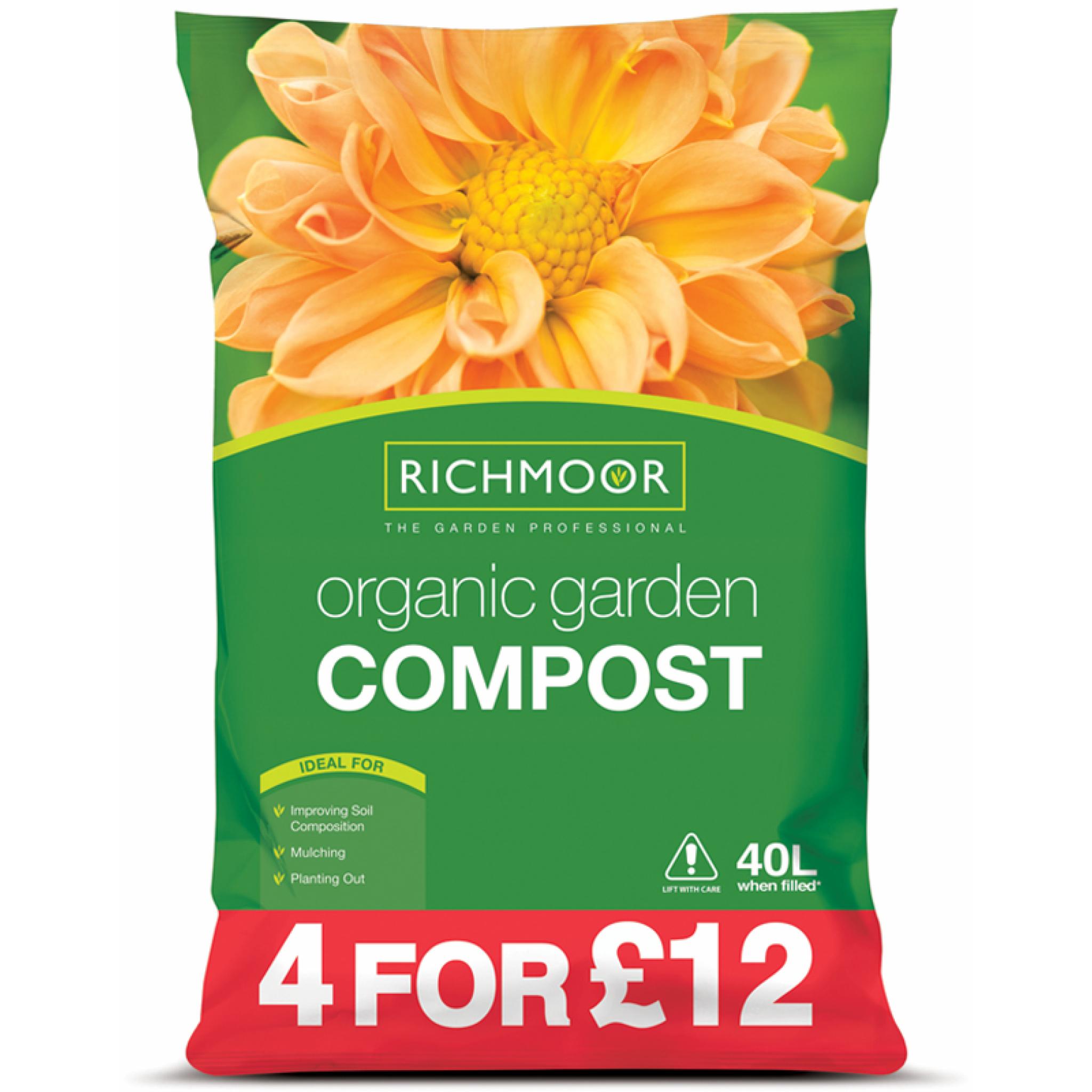 Richmoor Organic Garden Compost 4 for £12 40litre