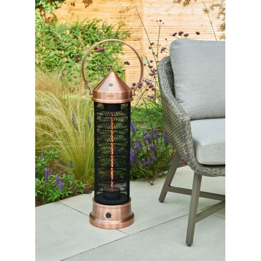 Copper Electric Heater Medium Lantern 84cm