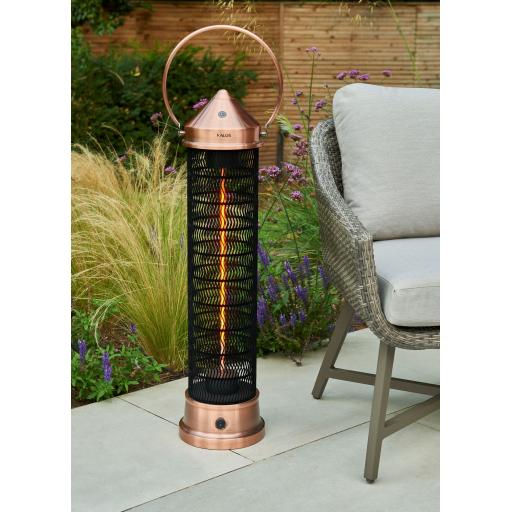 Copper Electric Heater Large Lantern 98cm