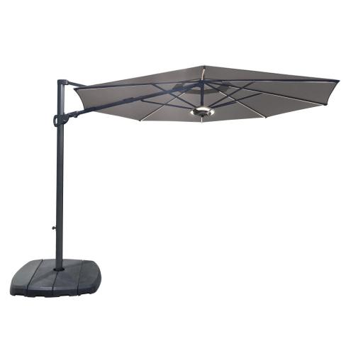 3.3m Free Arm Cantilever Parasol with LED Lights and Wireless Speaker