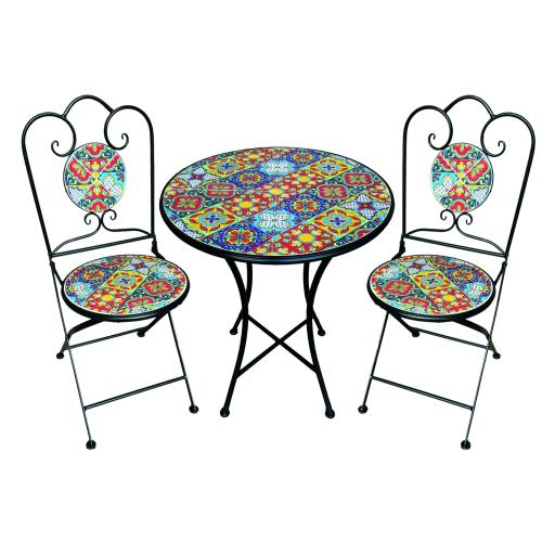 Bianco Mosaic Bistro Set