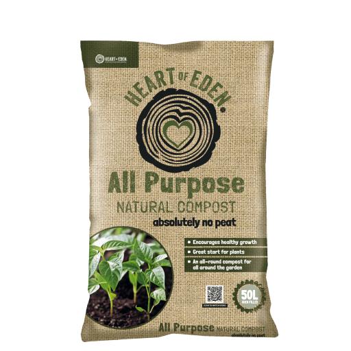 Heart of Eden All Purpose Natural Compost 50litre 2 for £14