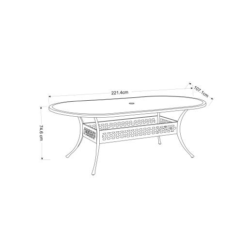 Avebury 6 Seat Oval Dining Set - Antique Moss