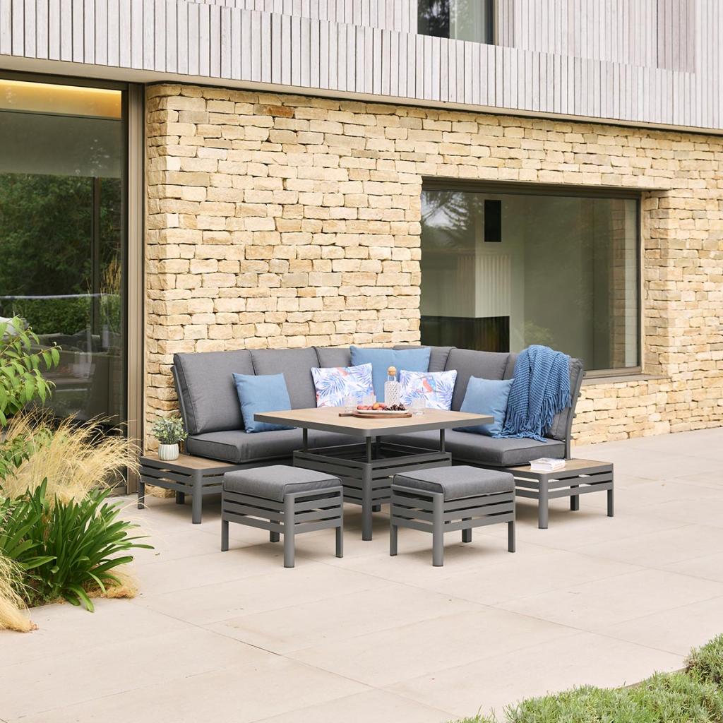 Monza Square Modular Dining Set with Adjustable Table