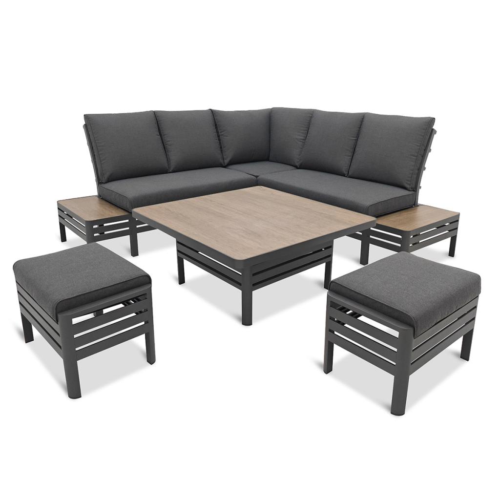 Monza Square Modular Dining Set with Adjustable Table
