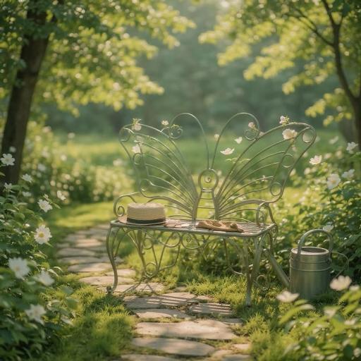 Leaf Green Butterfly 2 Seat Bench
